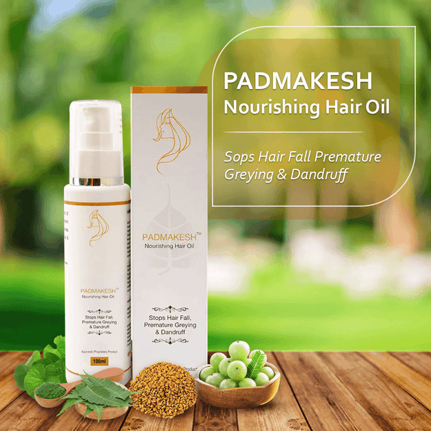 Padmakesh Nourishing hair oil | Hair Fall Control, Reduces premature grey hair and Dandruff: One piece MRP (Inclusive of all taxes):Rs.300/- Net Weight 100ml