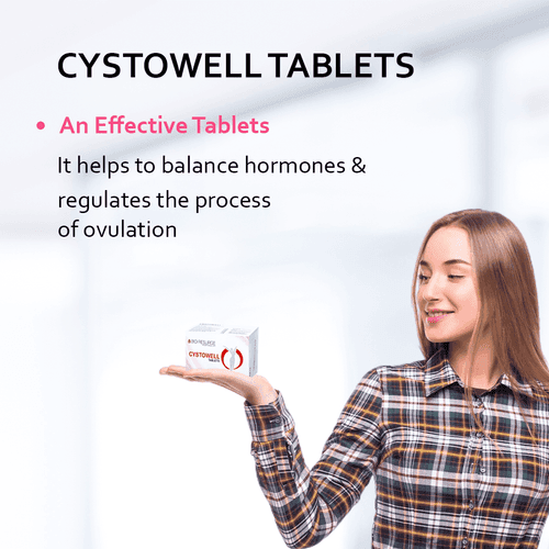 Cystowell for management of PCOD and hormonal imbalance | Reduces PCOD Problems: Pack of 60 Tablets, One piece M.R.P. (Inclusive of all taxes):Rs.630.00/- Net Weight 45gm