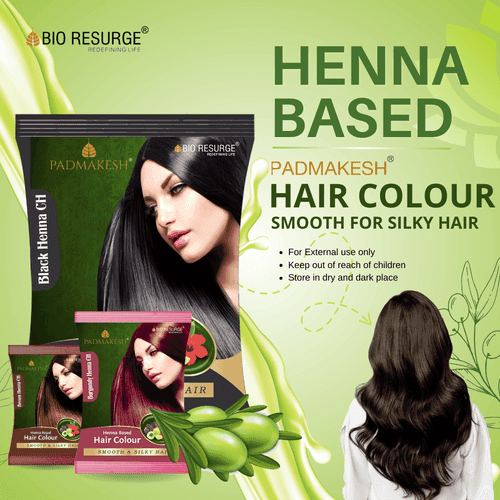 Bio Resurge Padmakesh Henna Hair Dye for All Types of Hairs: One piece MRP (Inclusive of all taxes):Rs 15/- Net Weight 15gm, Black CH: 10gm