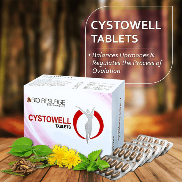 Cystowell for management of PCOD and hormonal imbalance | Reduces PCOD Problems: Pack of 60 Tablets, One piece M.R.P. (Inclusive of all taxes):Rs.630.00/- Net Weight 45gm