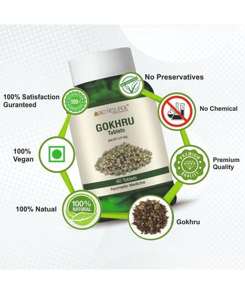 Bio Resurge Gokhru  & Kaunch Beej Tablet ENRICH IN PROTEIN AND REDUCE FATIGUE - 750 mg (120 Tablets): One piece MRP (Inclusive of all taxes):Rs.540/- Net Weight 90gm