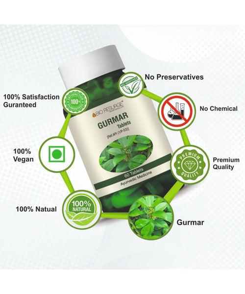 Bio Resurge Gurmar Tablets For Healthy Blood Sugar|Manages Diabetes Level-750mg(60 tablets): One piece MRP (Inclusive of all taxes):Rs.270/- Net Weight 45gm/