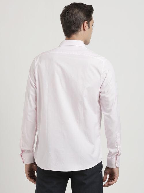 100% Cotton Pink Dobby Regular Fit Full Sleeve Formal Shirt