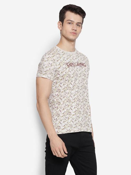 Everyday Crew Neck Beige Men T-Shirt