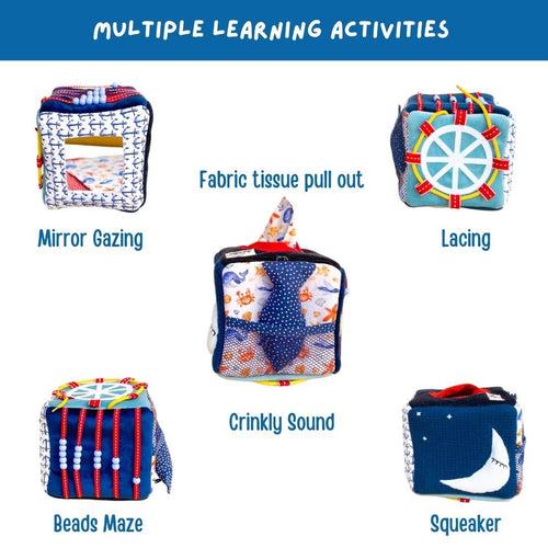 Activity Cube for Toddlers 6 Month +(Nautical)