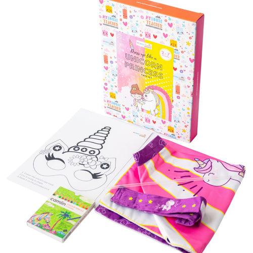 Unicorn Princess Dress Up Cape Set with Colouring Activity