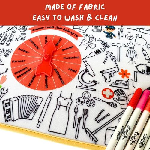 I Spy & I Colour - Fabric Coloring Mat (Professions)