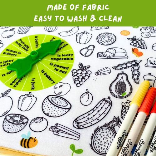 I Spy & I Colour - Fabric Coloring Mat (Food)