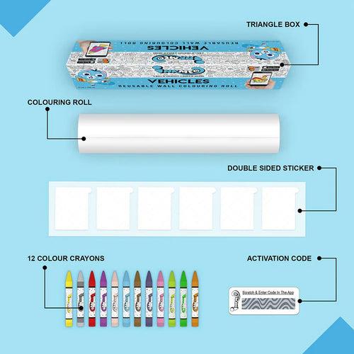 Vehicles Colouring Roll (6 inch)