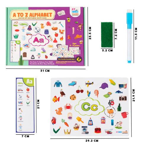 Alphabet A to Z Picture Search Activity with 26 Reusable Mats