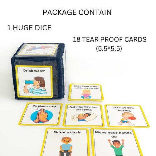 Toddler Action Cards with a Huge Dice