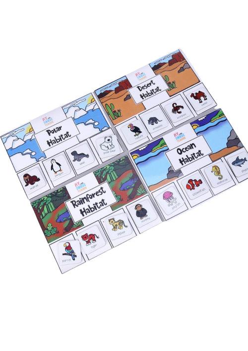 Learn about Animal Habitats - Desert, Polar, Ocean And Rain-Forest Habitat Sorting Activity