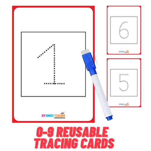 Numbers 0-9 Tracing Reusable Flashcards