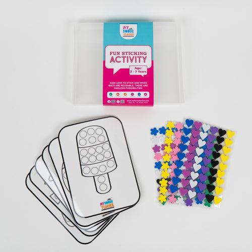 3 in 1 Activity Set 1 For Toddlers - Sticking, Tracing , Colours and Sequencing Skills