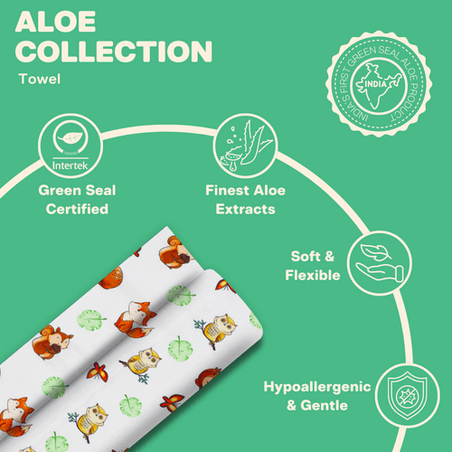 Zooland - Organic Muslin Aloe Vera Burp Cloth