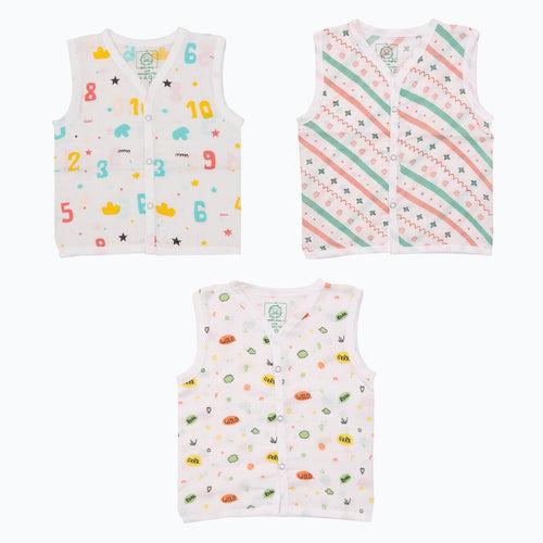 Muslin Jabla Button Type for Babies -  Combo Packs