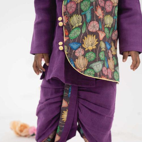 Thaara - Full Sleeve Button Type Kurta and Dhoti for kids