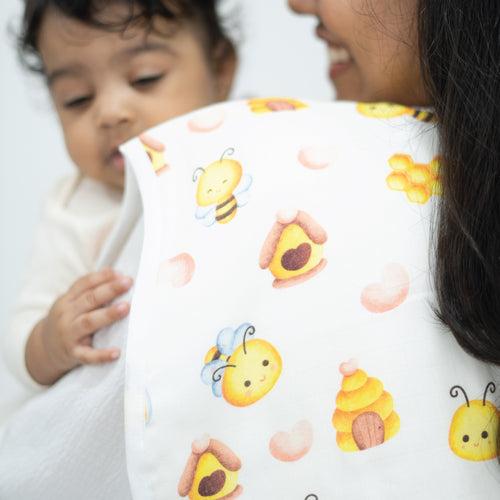 Bumble Bee - Organic Muslin Aloe Vera Burp Cloth