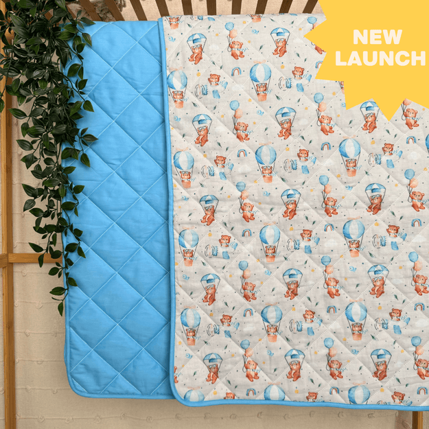 Bear Pops - Muslin Quilt for newborn babies to 5 years