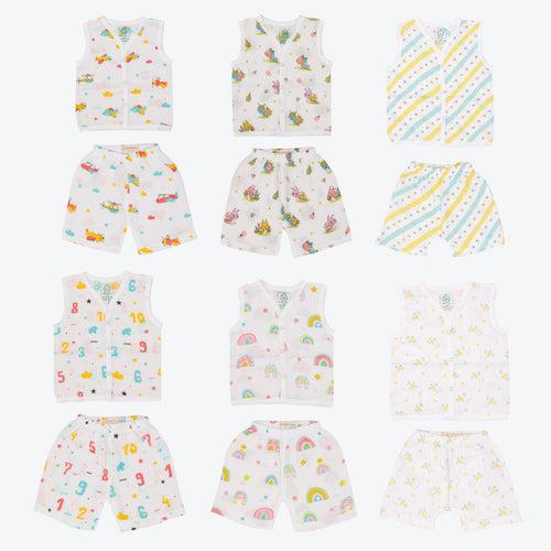 Muslin Jabla and Shorts for Babies and Toddlers (Pack of 6) - Enchanting Skyscape