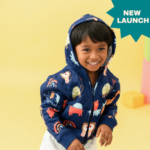 Tiny Tails - Quilted Hoodie Sweatshirts for kids