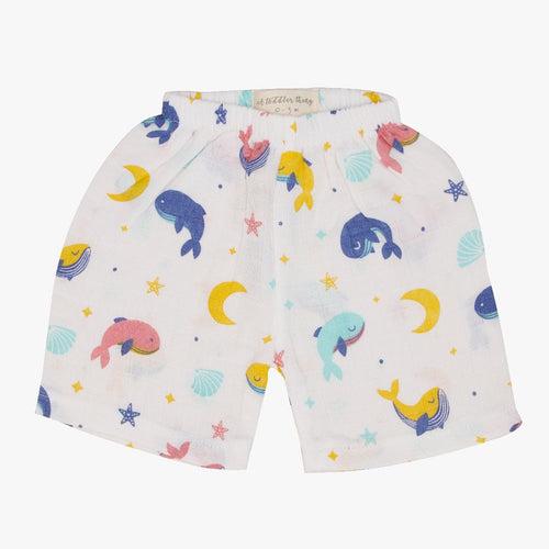 Muslin Jabla and Shorts for Babies and Toddlers (Pack of 3) - Whale Song