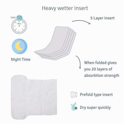 Stay Dry Organic Cotton Inserts Ultra Diaper (Heavy Wetter) - Pack Of 2