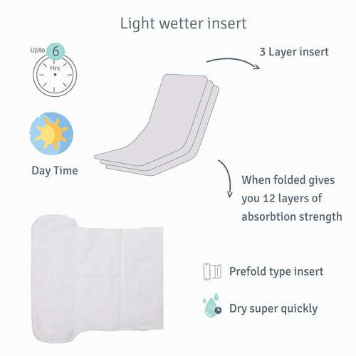 Stay Dry Organic Cotton Inserts Ultra Diaper (Light Wetter) - Pack Of 2