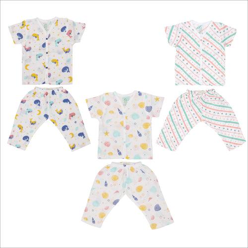 Muslin Sleep Suit for babies and kids (Unisex) Combo 1 - Pack of 3