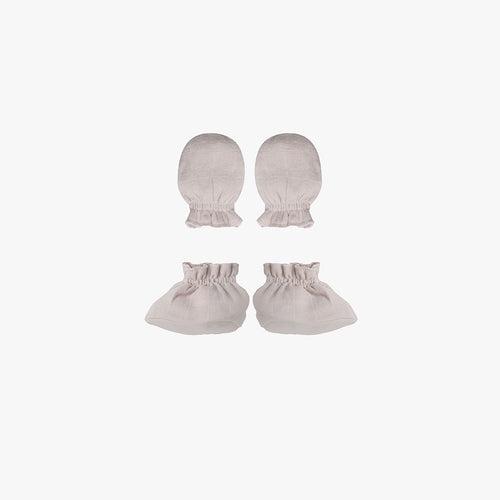 Muslin Mittens and booties - Grey