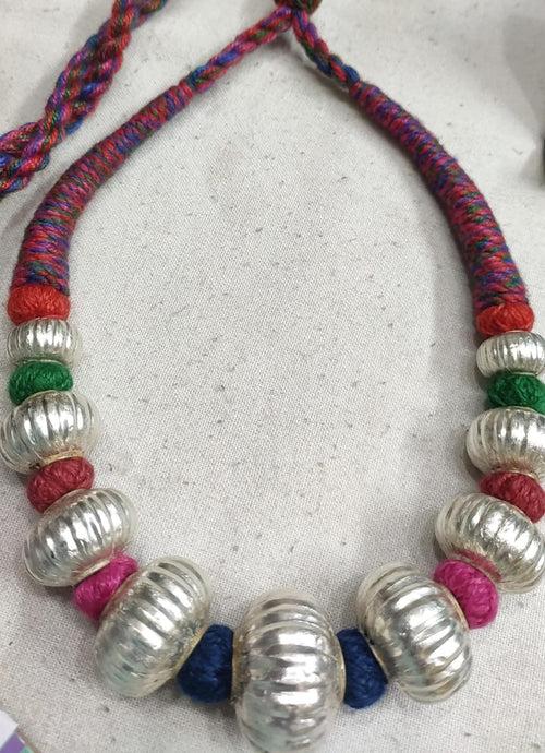 Multicolor Wax Bead Necklace (oversized beads)