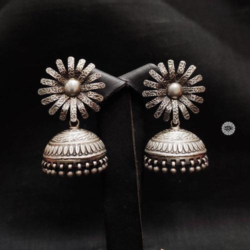 Silver 925 Flower Jhumka