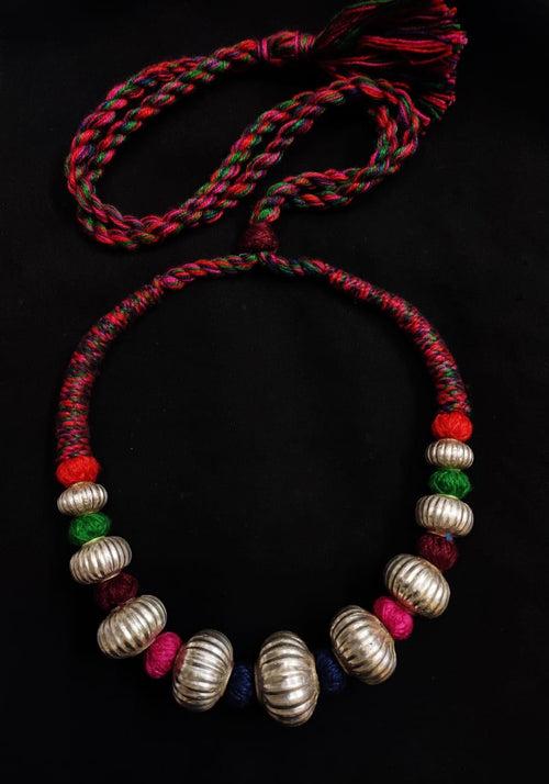 Multicolor Wax Bead Necklace (oversized beads)