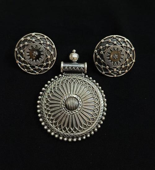 925 silver pendant-earring set