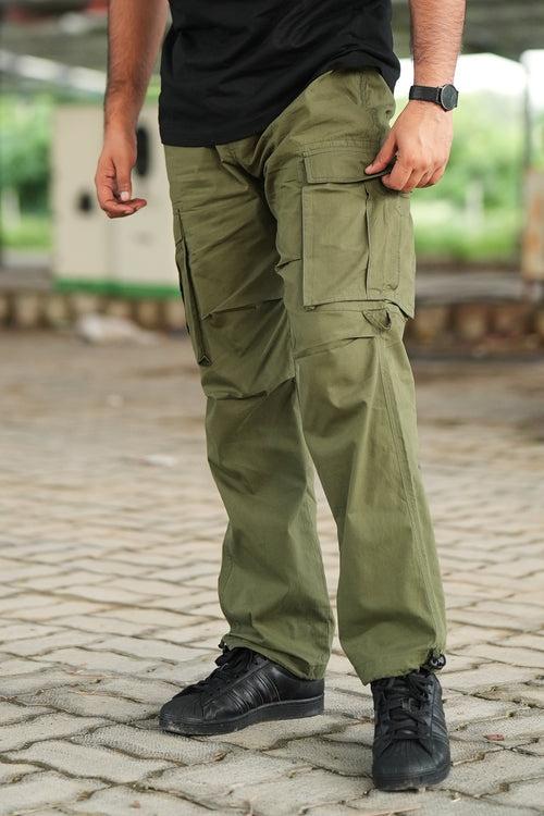 Cargo Parachute Pants Olive