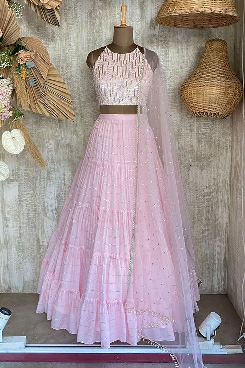 Pink Seqline Frill Set