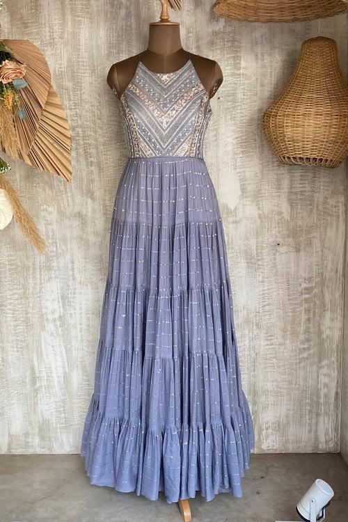 Ezra frill gown