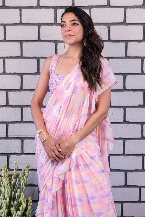 Alaina Georgette Ruffle Saree