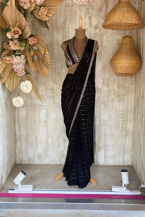 DEEKSHA KHURANA IN BLACK SHELBY SAREE