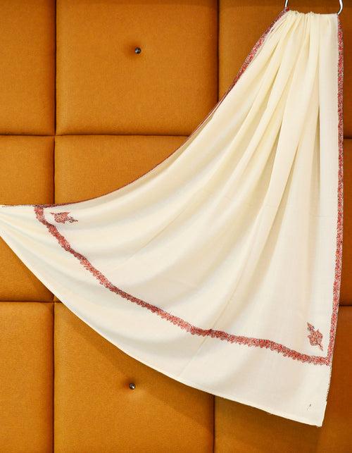 pure white men embroidery wool shawl 0286