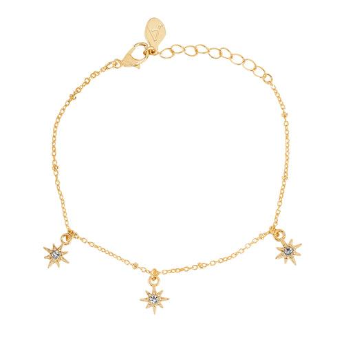 Accessorize London Women's Gold Starburst Station Bracelet