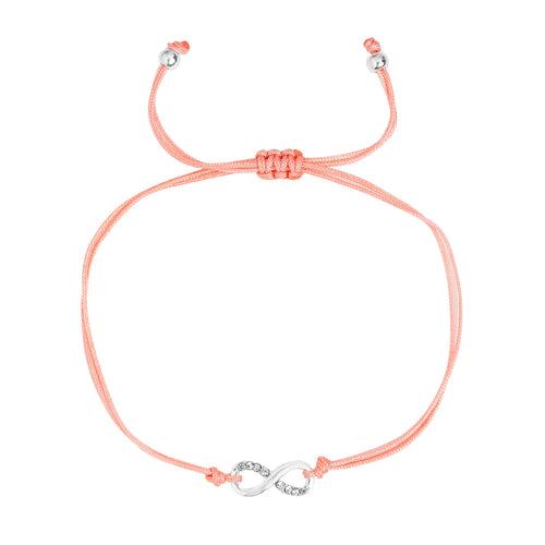 Accessorize London Women's Pink Eternity Friendship Bracelet