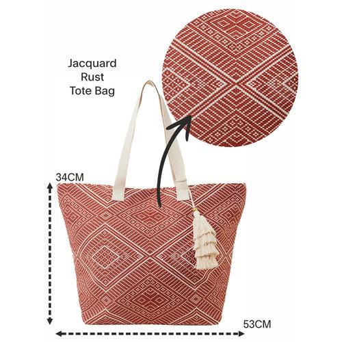 Accessorize London Women's Red Jacquard Tote Bag
