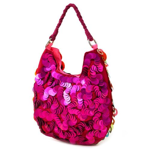 Accessorize London Women's Pink Hand Embellished Sequin Bag