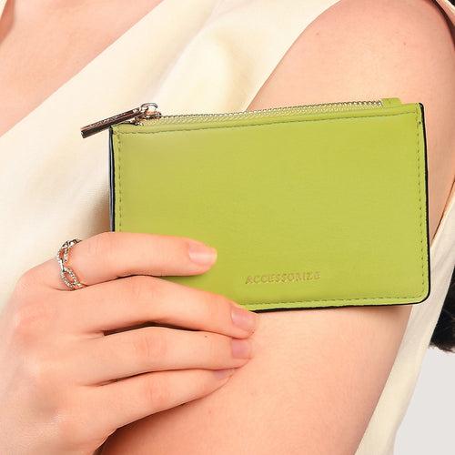 Accessorize London Women's Lime Classic Card Holder
