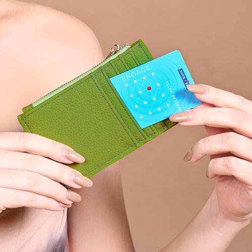 Accessorize London Women's Green Classic Card Holder