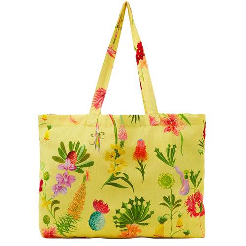 Accessorize London Women's Yellow Floral Printed Shopper Bag