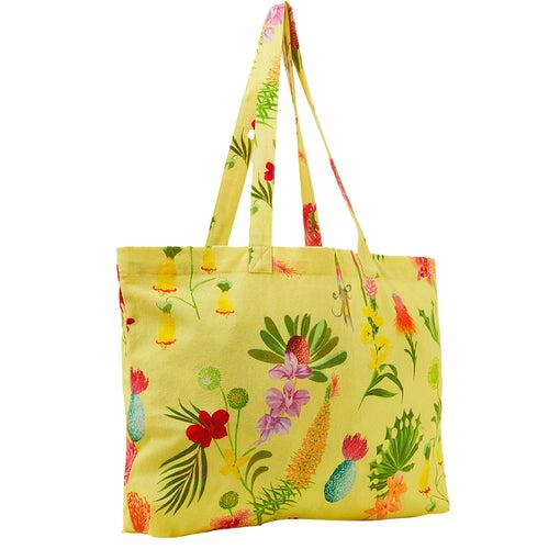 Accessorize London Women's Yellow Floral Printed Shopper Bag