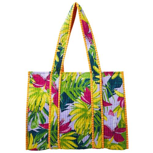 Accessorize London Women's Yellow Banana Print Quilted Tote