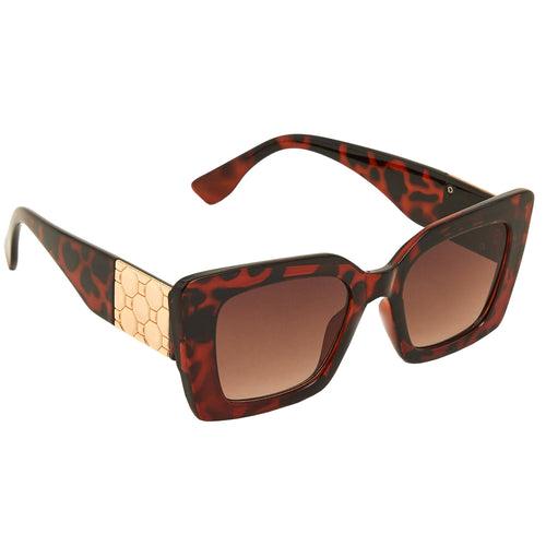 Accessorize London Women's Cateye Hexagon Tortoiseshell Sunglasses